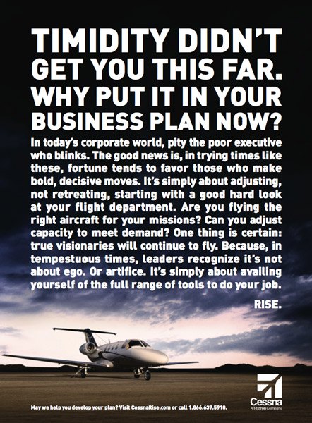 cessna fights back against motown mauling with wsj ad