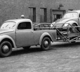 1946 VW Beetle Factory Pickup With Fifth Wheel Car Hauling Trailer Discovered