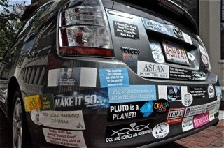 behind the bumper stickers