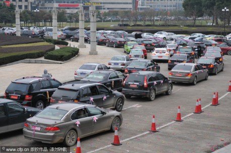 double feature run on nuptials causes massive traffic jam in china