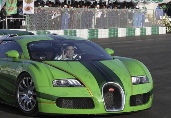 turkmenistan president wins car race in volkicar