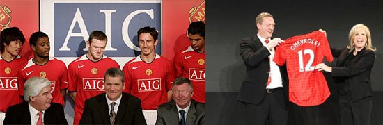 what do aig and gm have in common tarp and sponsorship of manchester united