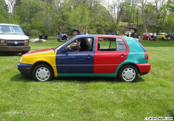a volkswagen with a coat of many colors 1996 golf harlequin
