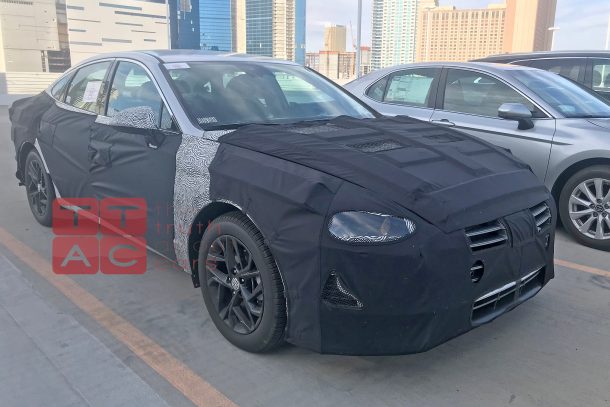 spied 2020 hyundai sonata looking larger and definitely rounder