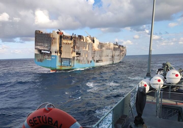 Cargo Ship Goes Down With Hold Full of German Automobiles