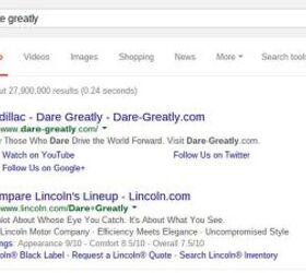 lincoln dares greater than cadillac in google seo game