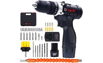 Goxawee Cordless Drill with 2 Batteries
