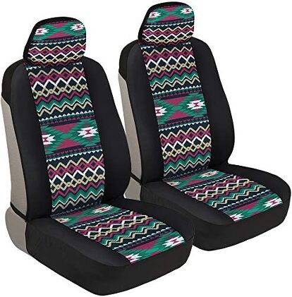 Zone Tech Black Wooden Beaded Comfort Seat Cover - 2 Pack Car
