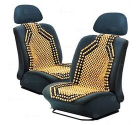 Zone Tech Two Tone Wooden Beaded Car Seat Cushion