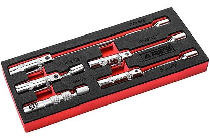 ARES 5-Piece Magnetic Swivel Spark Plug Socket Set