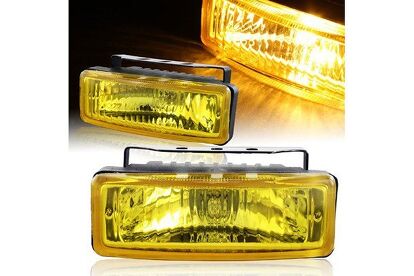 Universal Chrome Housing Yellow Front Driving Fog Lamps