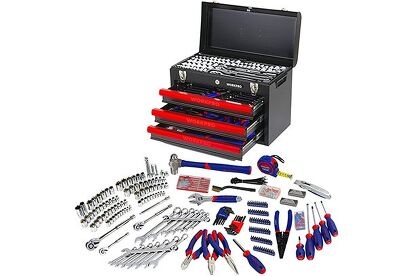 WORKPRO Tool Set with 3-Drawer Heavy Duty Metal Box - 408 Pieces