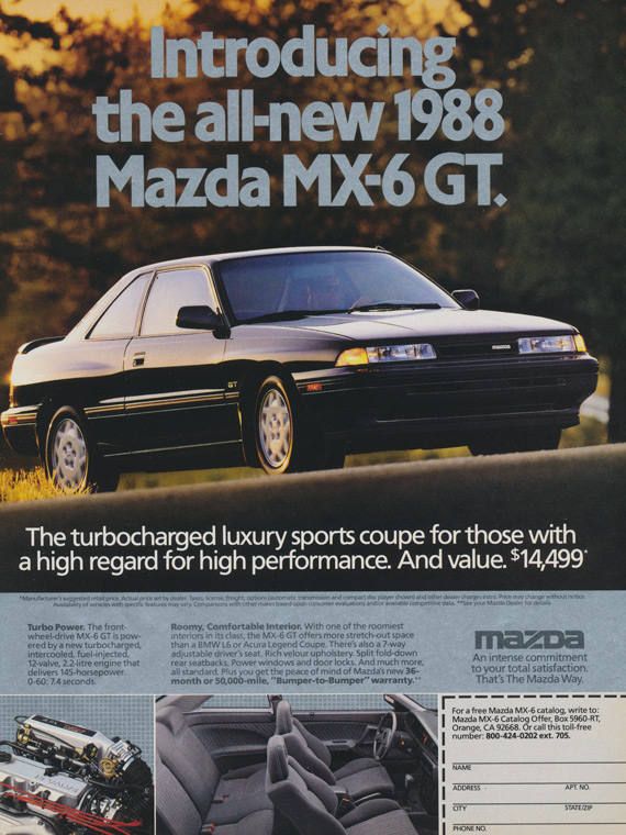 rare rides the 1989 mazda mx 6 an enthusiast s four wheel steering choice