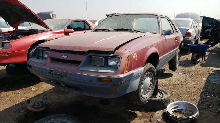 junkyard find 1986 ford mustang lx hatchback