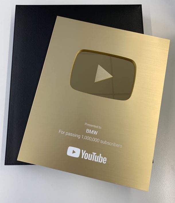 BMW Presented Golden Button Award by YouTube