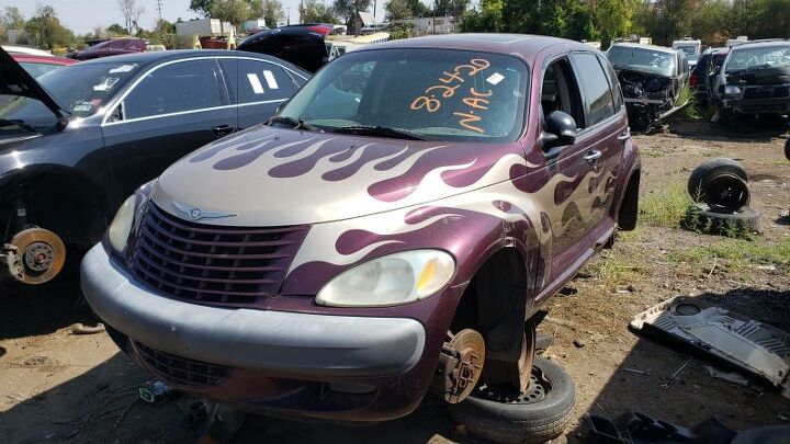 junkyard find 2001 chrysler pt cruiser purple flamed edition