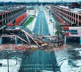 An Icon of Detroit's Ruin, Packard Plant Bridge Collapses, Fades Into History