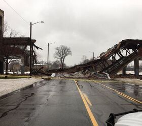 an icon of detroit s ruin packard plant bridge collapses fades into history