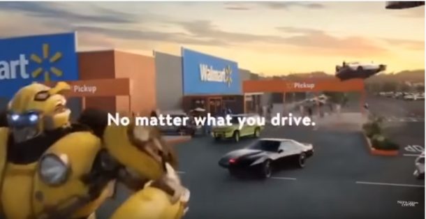 all your favorite movie cars in one walmart commercial plus an easter egg