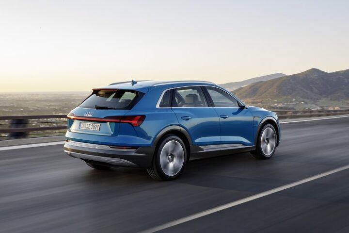 audis conventional looking electric crossover will remain mainly hidden from public