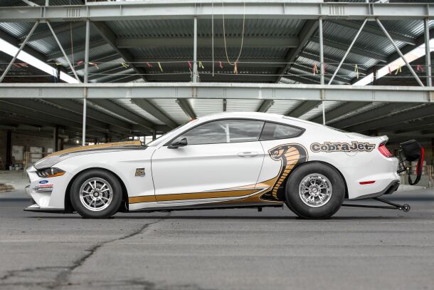 ford mustang cobra jet makes appearance for 50th birthday promises 8 seconds of