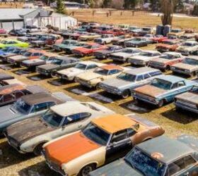 canadian man selling five acres of land and over 340 project cars near