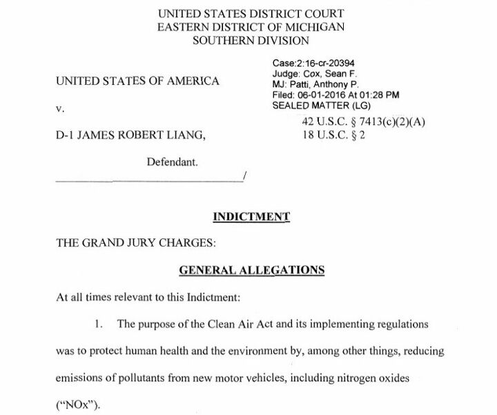 indictment volkswagen updated emissions cheat in 2014 hid it from epa and carb