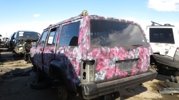 junkyard find 1993 jeep cherokee pink camouflage edition
