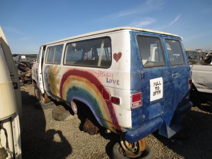 junkyard find 1973 chevrolet g30 hippie van