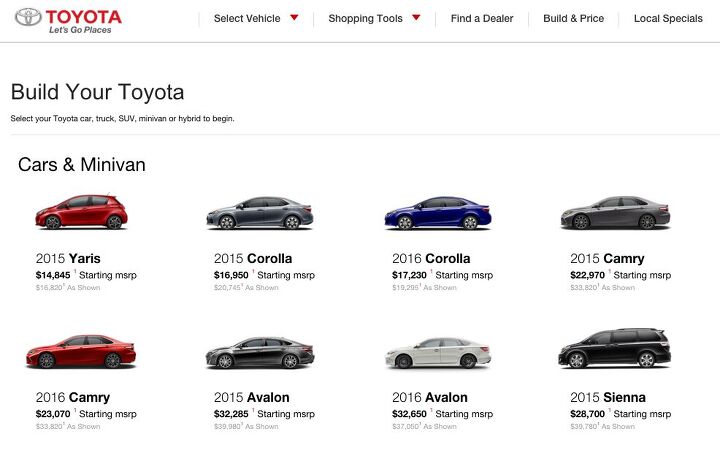 Toyota's Online Configurator Doesn't Work How You Think It Works
