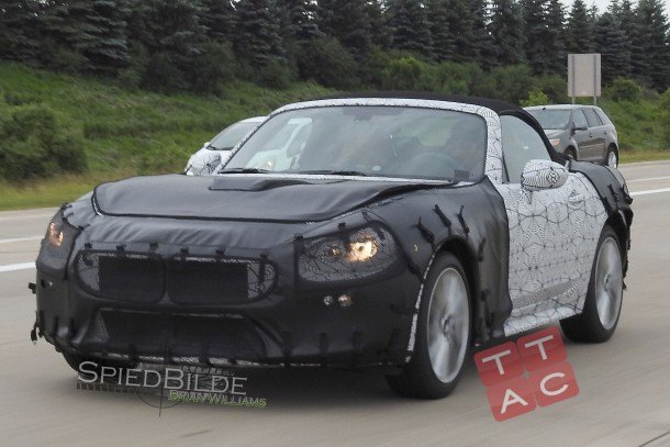 spied fiat 124 spider sports long hood for small motor
