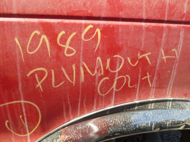 junkyard find 1989 mitsubishi lancer wait i mean plymouth colt