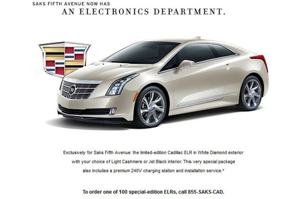 saks joins neiman marcus selling christmas cars with a special edition cadillac elr