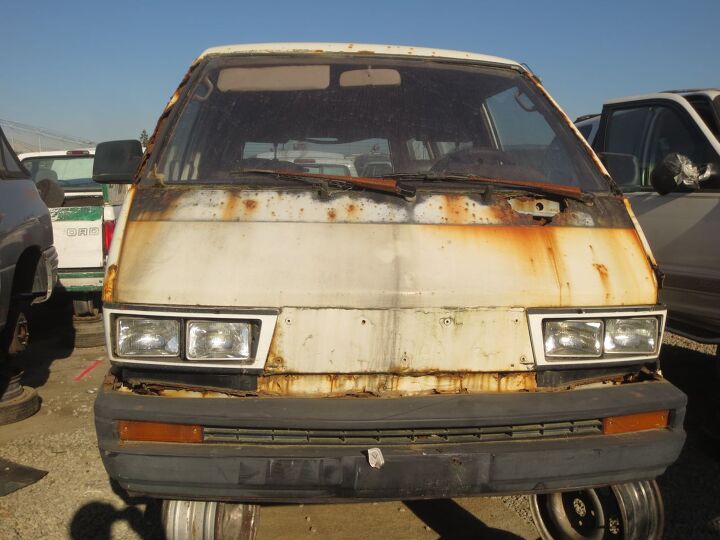 junkyard find 1984 toyota van with bonus san francisco beachfront rust