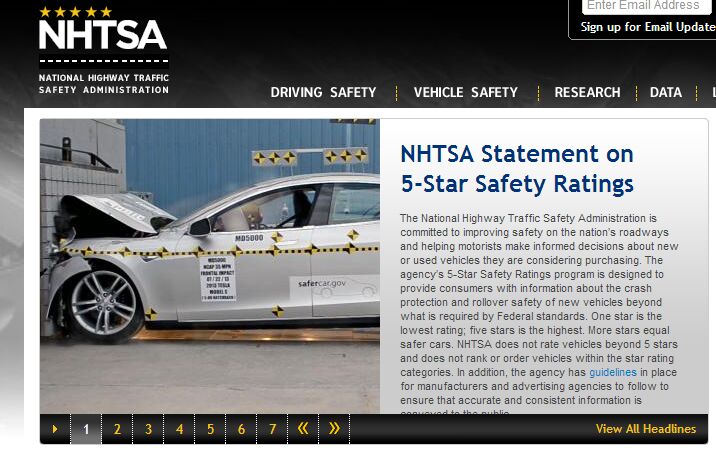 NHTSA Pushes Back On Tesla's 'Safest Car Ever' Claims for Model S
