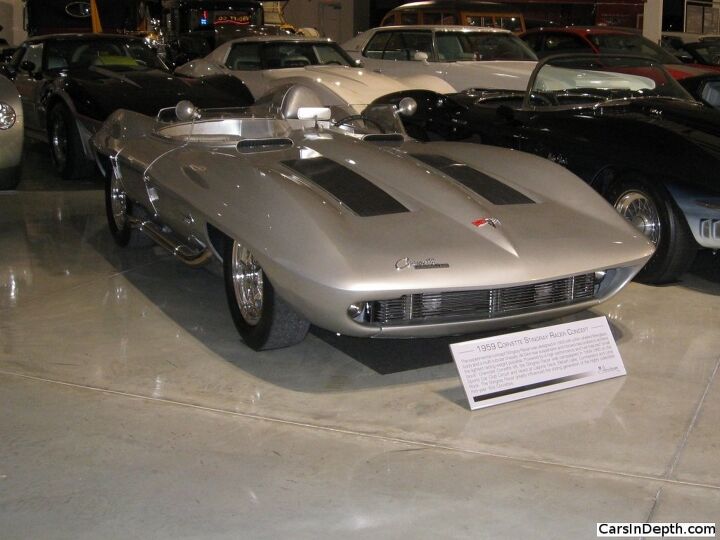 bill mitchell s and elvis too 1959 stingray racer visits jay leno s garage to hype