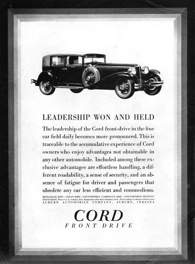 antique auto advertising why we introduce a front drive automobile by e l cord