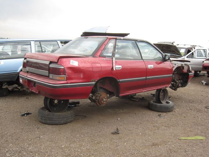 junkyard find 1991 subaru legacy l sedan