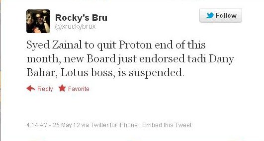 Malaysian Blogger Tweets About Dany Bahar's "Suspension" From Lotus
