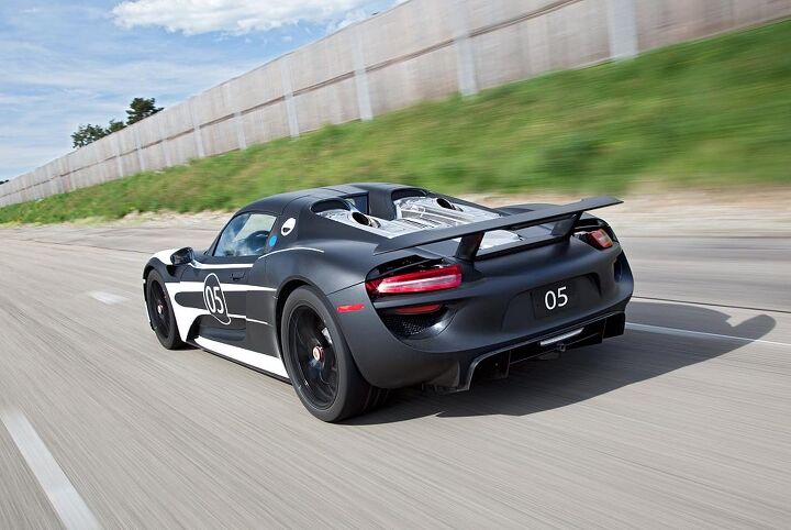 the porsche 918 hits the road