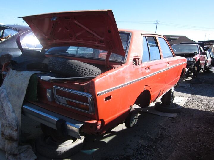 junkyard find 1978 datsun 510 sedan