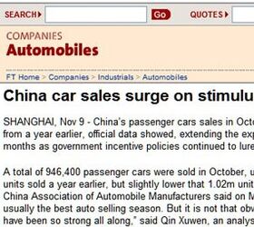 Reality Distortion, Financial Times Edition: Chinese Car Sales Up 75.8 %