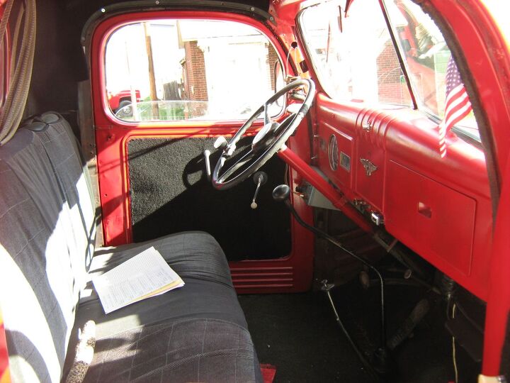 down on the two mile high street 1947 dodge fire truck