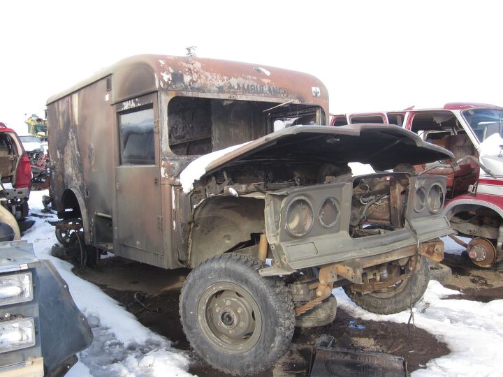 junkyard find toasted 1967 jeep m725 ambulance