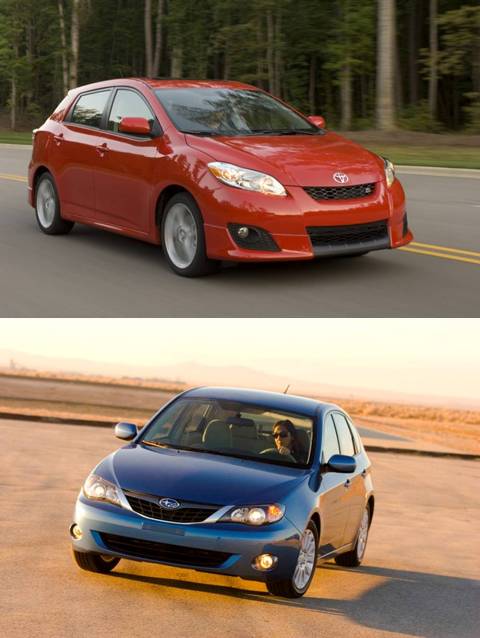 2009 Toyota Matrix S AWD vs. 2008 Subaru Impreza 2.5i 5-Door | The ...