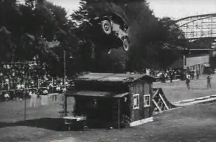 ttac video of the week 1920s era car jumps over a house