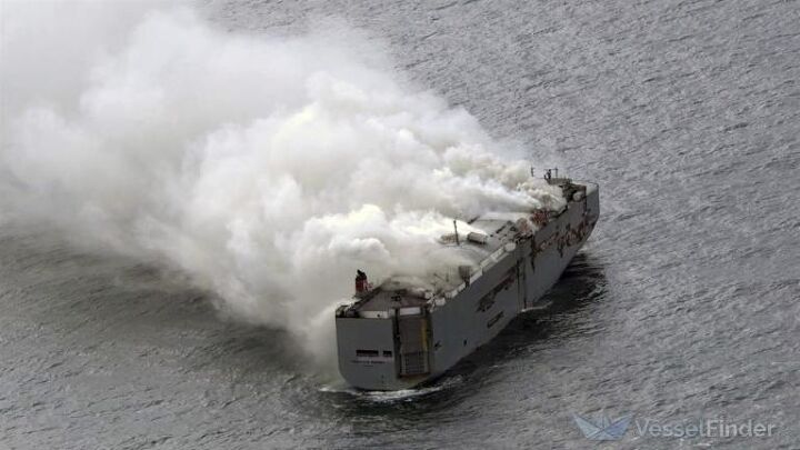 flaming cargo ship contains many more evs than first reported