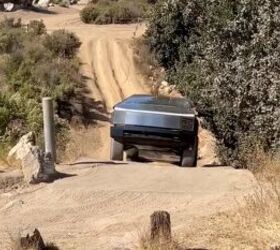 cybertruck struggles with light off roading in new video