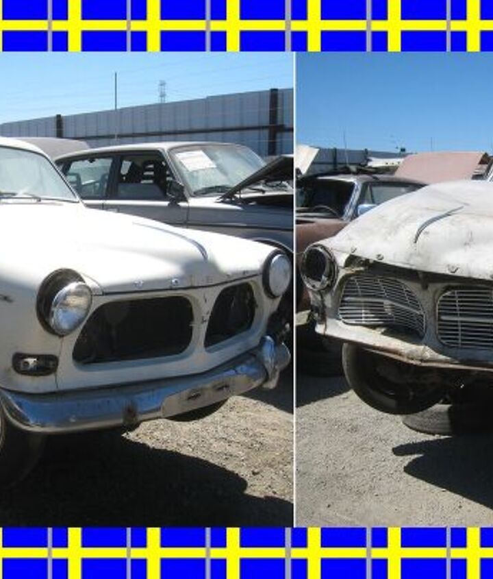 junkyard find pair of volvo amazons