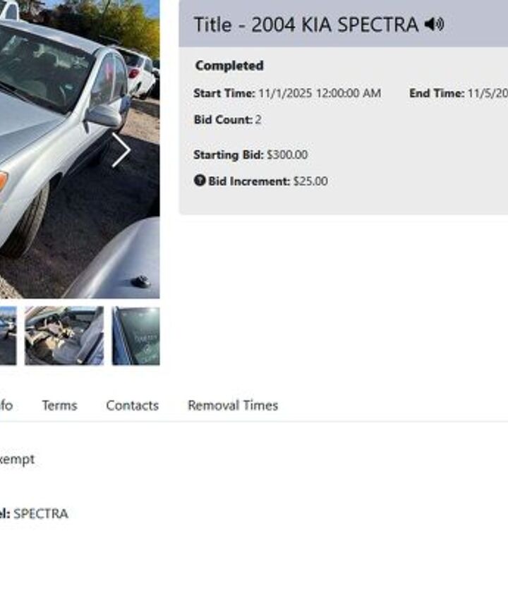junkyard find 2004 kia spectra with 448 559 miles